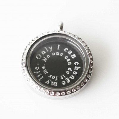 Only I can change my life - Locket & Plate Set - 3cm wide